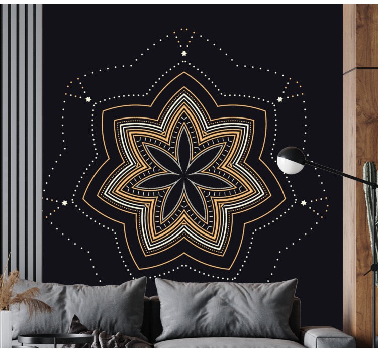 Intricate Star Pattern mandala wall mural - TenStickers
