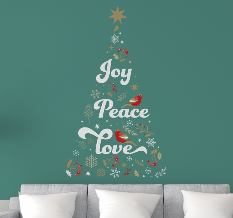 Joy Peace Love christmas wall mural - TenStickers