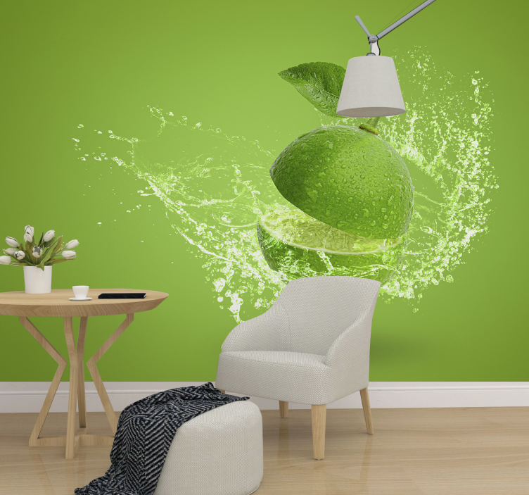 Green lime 3d effect wall mural - TenStickers