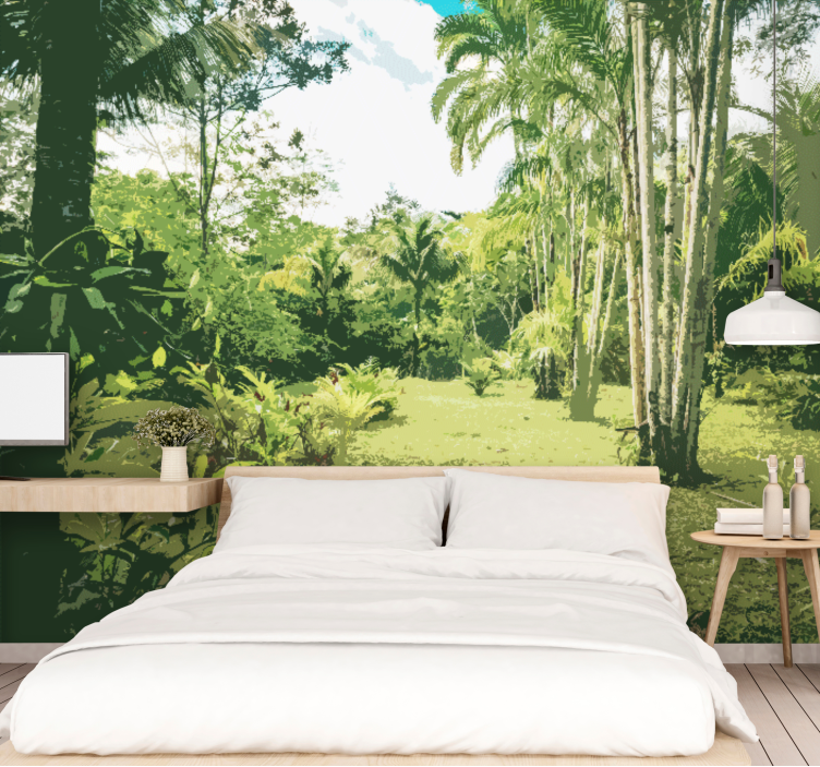 Jungle wall mural lush tropical landscape - TenStickers