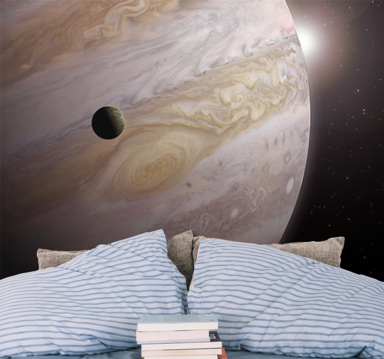 Jupiter and Moon space wall mural - TenStickers