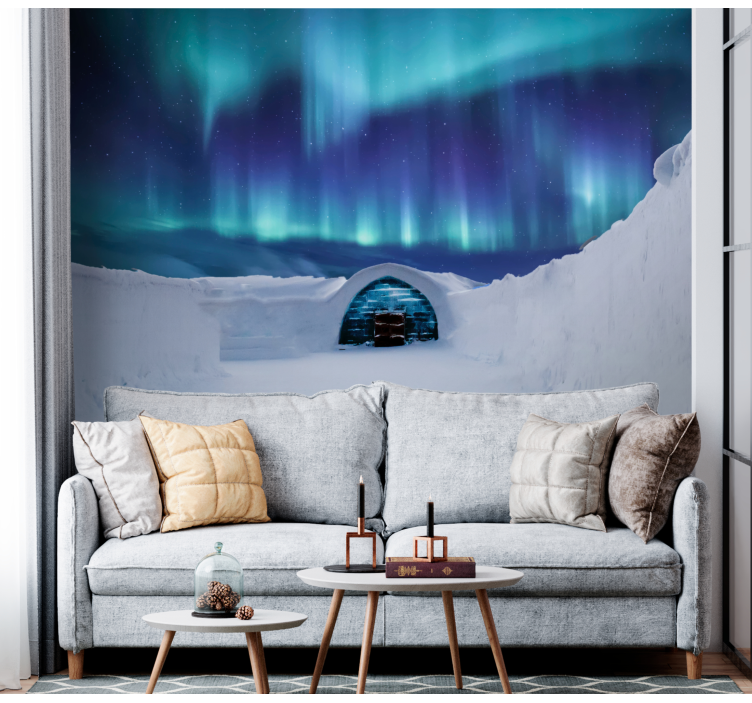 Landscape wall mural aurora borealis paradise - TenStickers