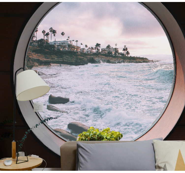 Landscape wall mural coastal wave scene - TenStickers