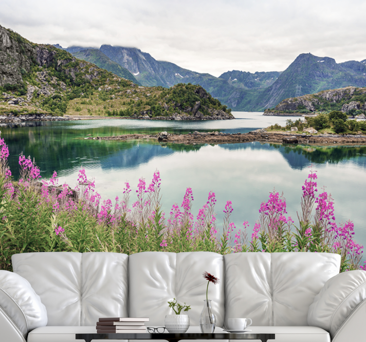 Landscape wall mural enchanting norwegian fjord - TenStickers