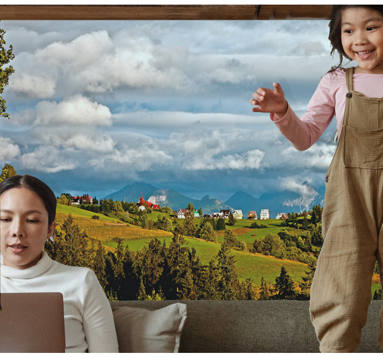 Landscape wall mural mountainous countryside scene - TenStickers