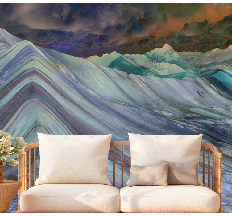 Landscape wall mural mountainous terrain design - TenStickers