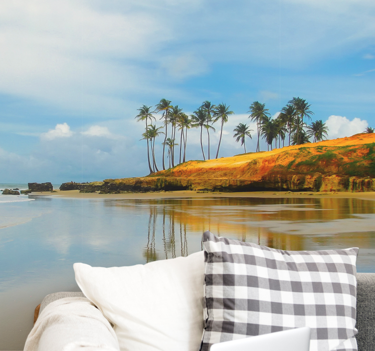 Landscape wall mural palm tree reflection - TenStickers