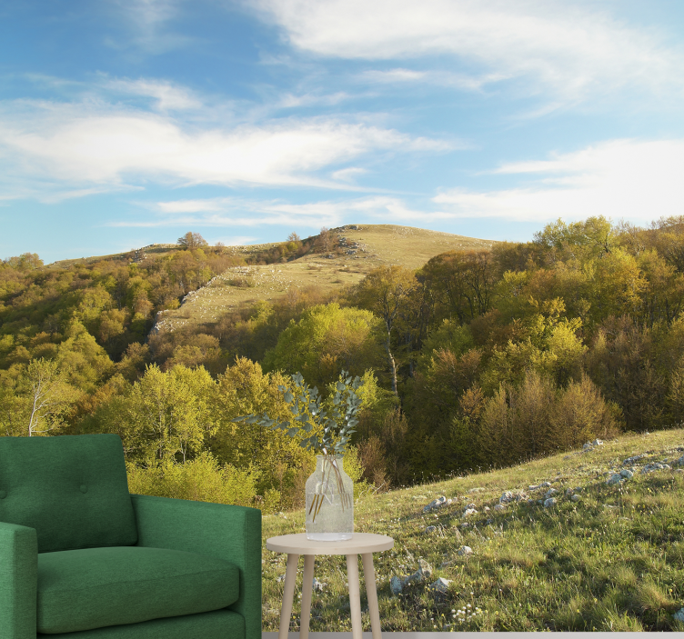 Landscape wall mural rolling hill scenery - TenStickers