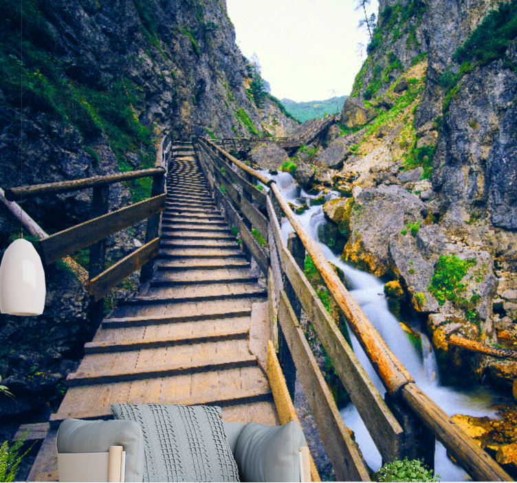 Landscape wall mural scenic mountain path - TenStickers