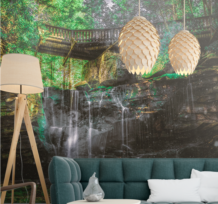 Landscape wall mural scenic waterfall view - TenStickers