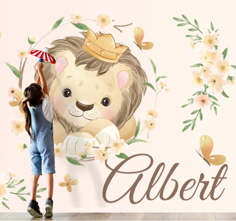 Lion wall mural adorable lion king - TenStickers