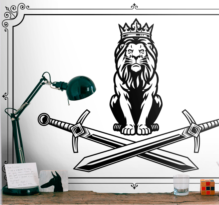 Lion wall mural majestic lion icon - TenStickers