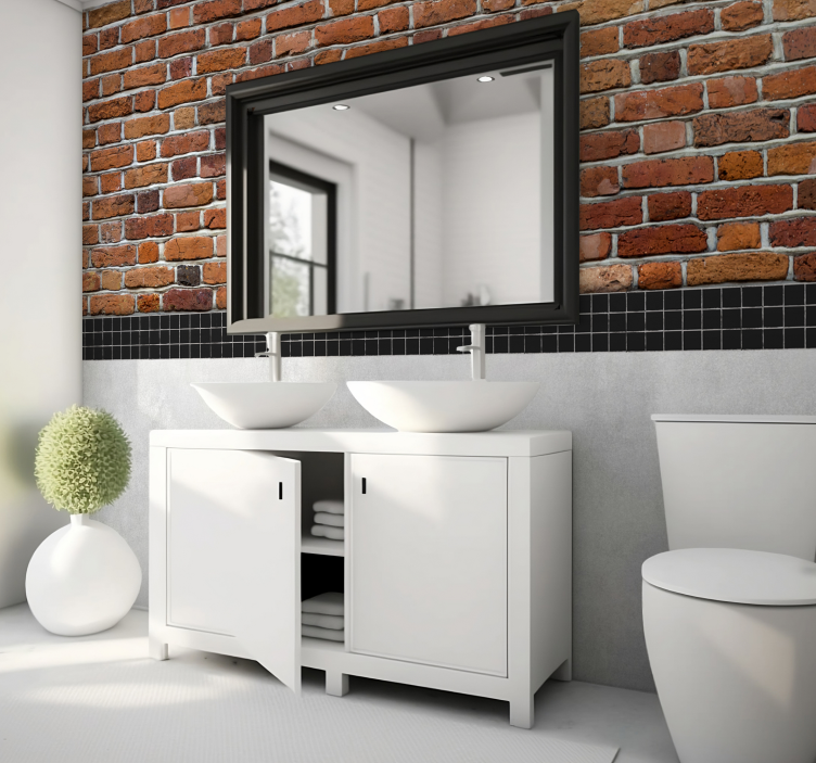 Los ladrillos con baldosas brick wall mural - TenStickers