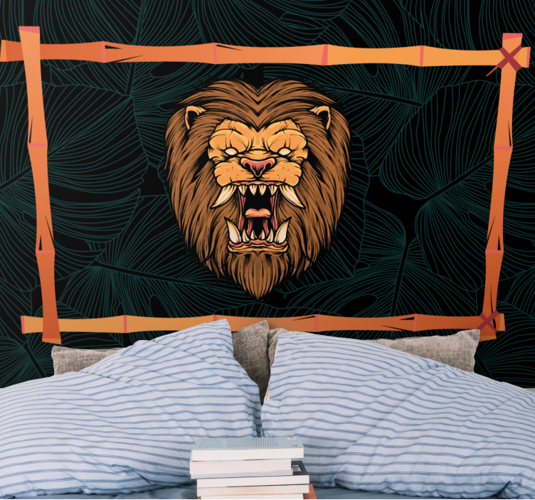 Majestic Artwork lion wall mural - TenStickers