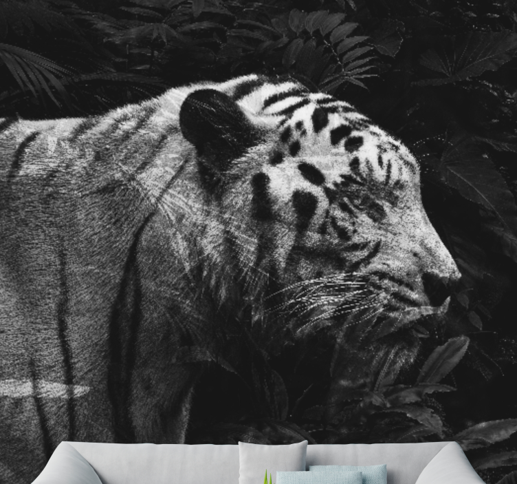 Majestic White Tiger animals wall mural - TenStickers