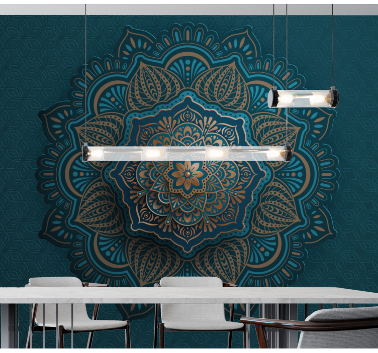 Mandala wall mural with intricate floral design - TenStickers