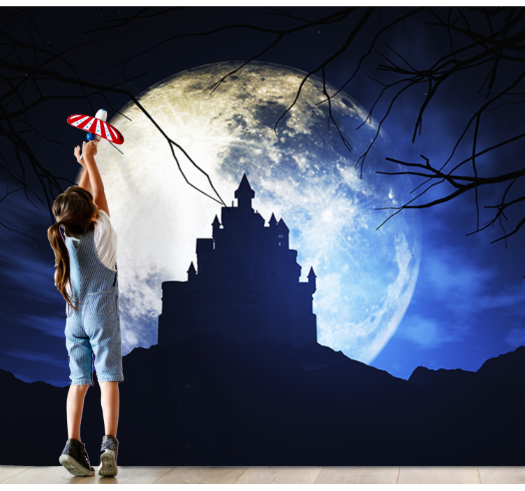 Moonlit Castle wall mural fantasy - TenStickers