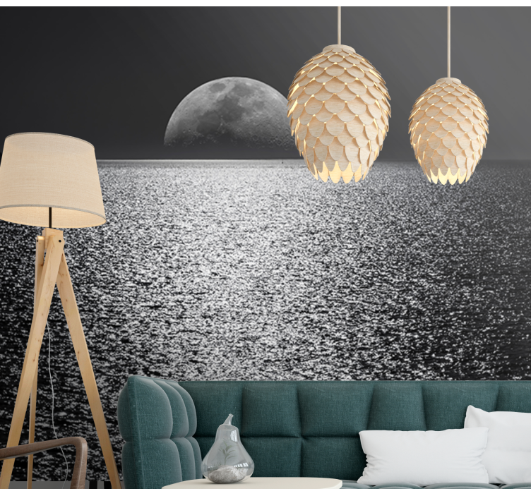 Moonlit view under the sea wall mural - TenStickers