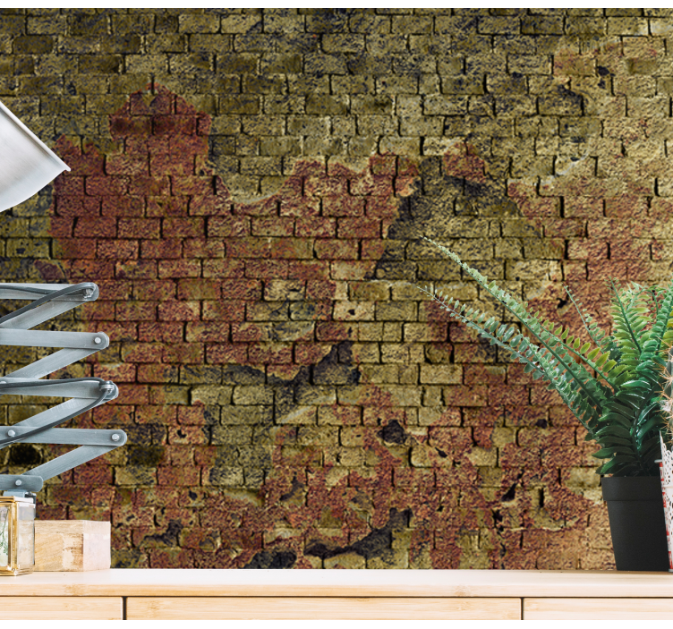 Mural stone wall aged brick texture design - TenStickers