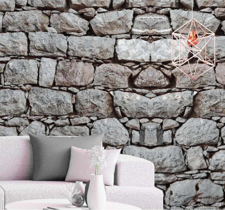 Mural stone wall with rough stone texture - TenStickers