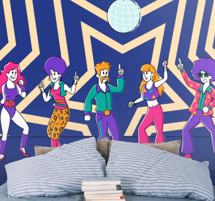 Music wall mural retro dance celebration - TenStickers