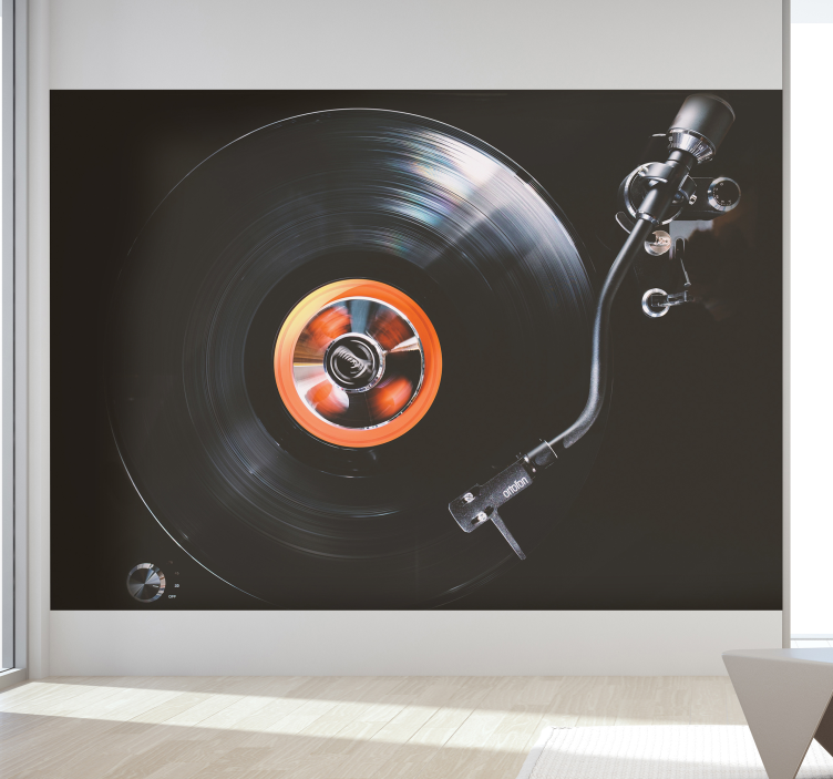 Music wall mural vinyl record player design - TenStickers