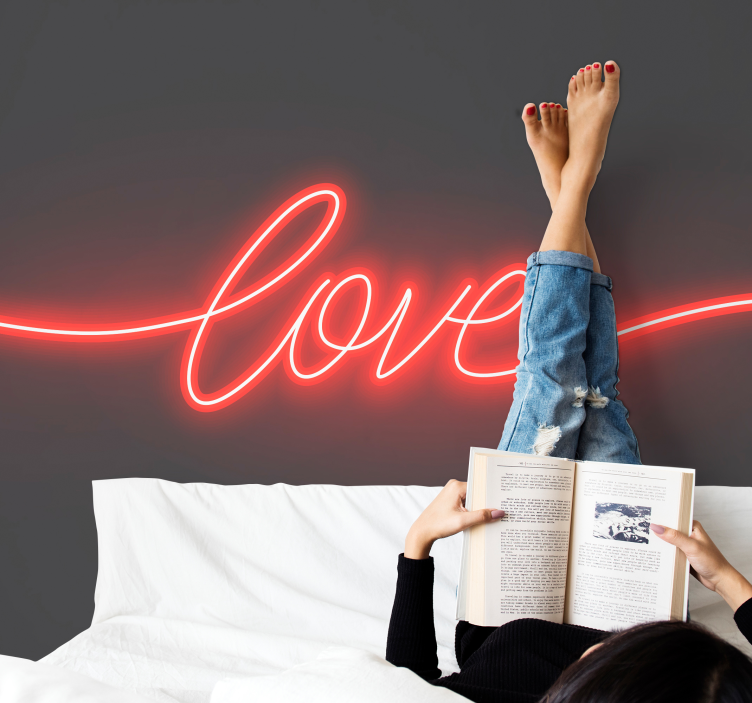 Neon Love Symbol romantic wall mural - TenStickers