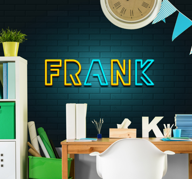 Neon Name Display personalized wall mural - TenStickers