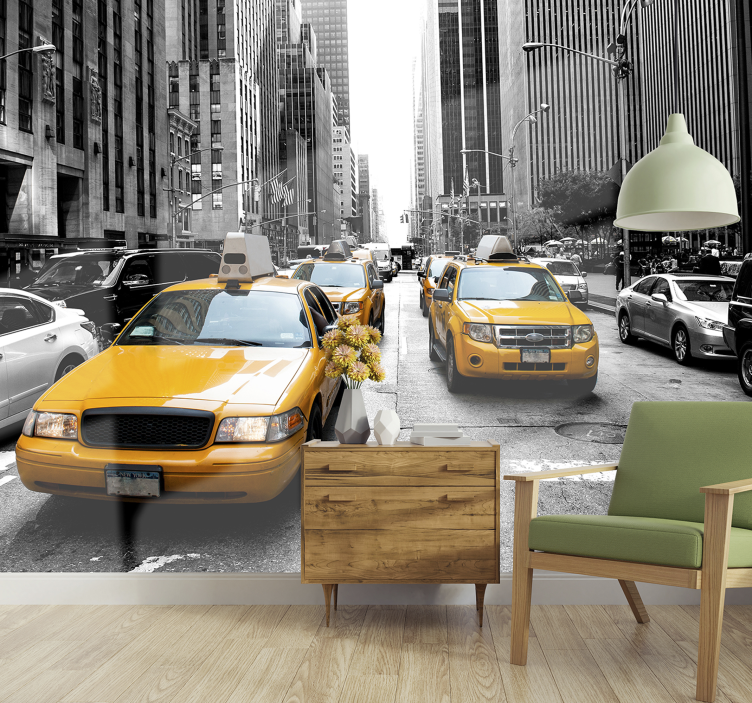 New York Taxi New York wall mural - TenStickers