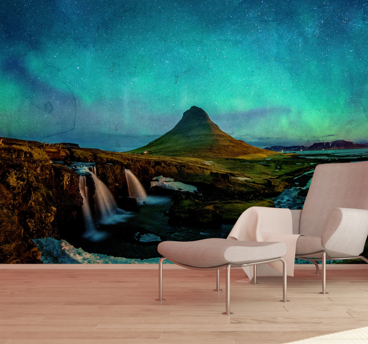 Northern Lights View landscape wall mural - TenStickers