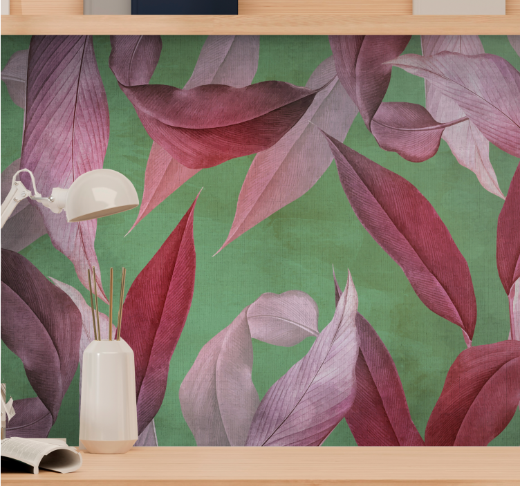 Orchid Leaf Design flower wall mural - TenStickers