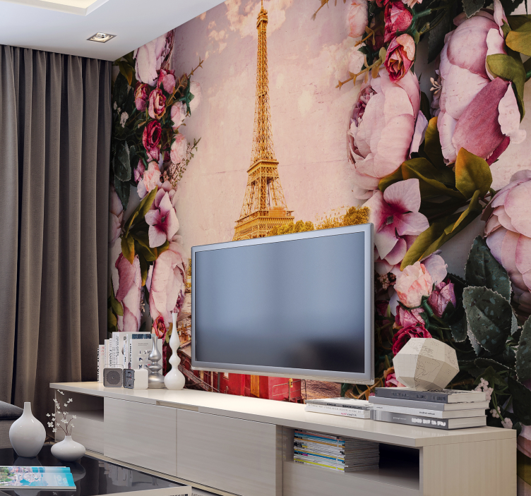 Parisian Floral Elegance paris wall mural - TenStickers