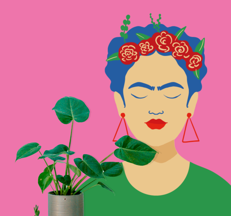 People wall mural frida kahlo portrait - TenStickers