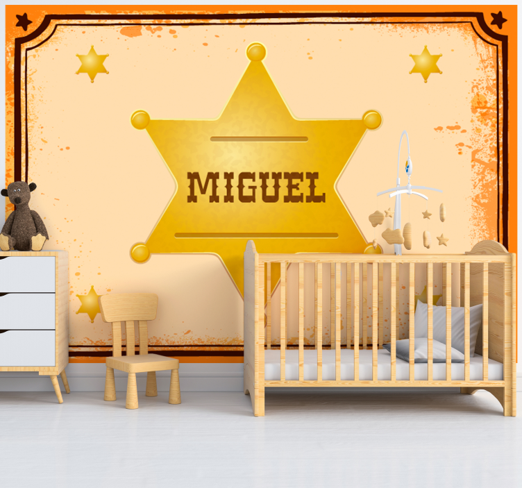 Personalized Sheriff Star childrens wall mural - TenStickers