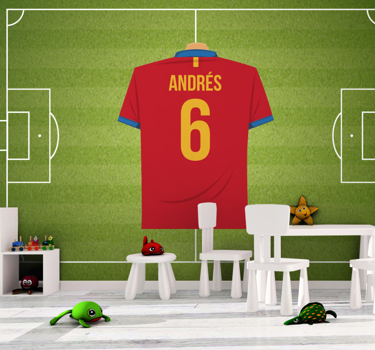 Personalized wall mural soccer jersey design - TenStickers