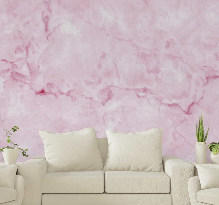 Pink enchanting marble texture wall mural - TenStickers