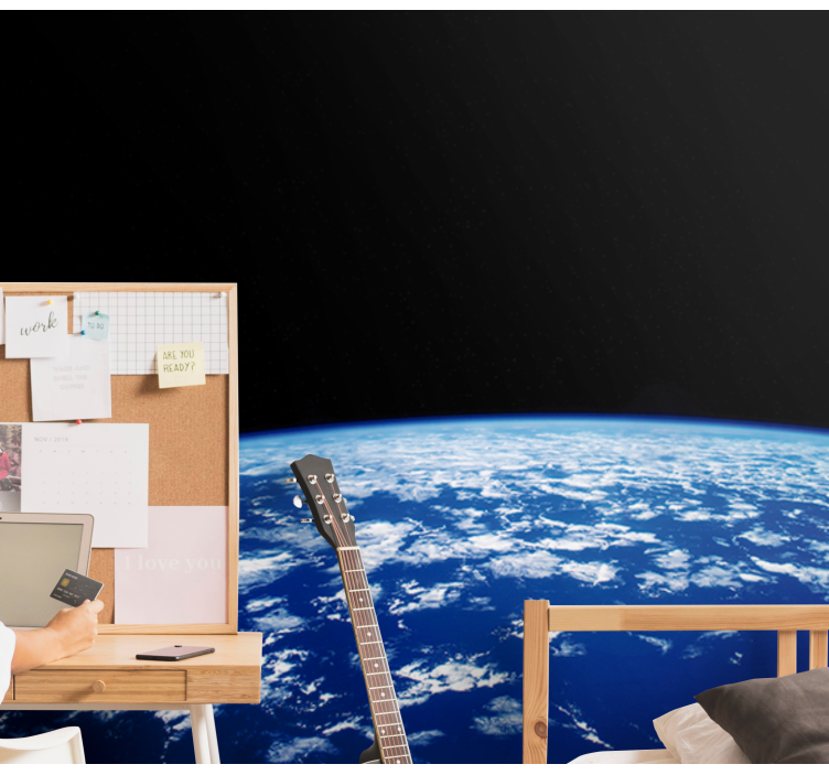 Planet Viewed from Orbit space wall mural - TenStickers