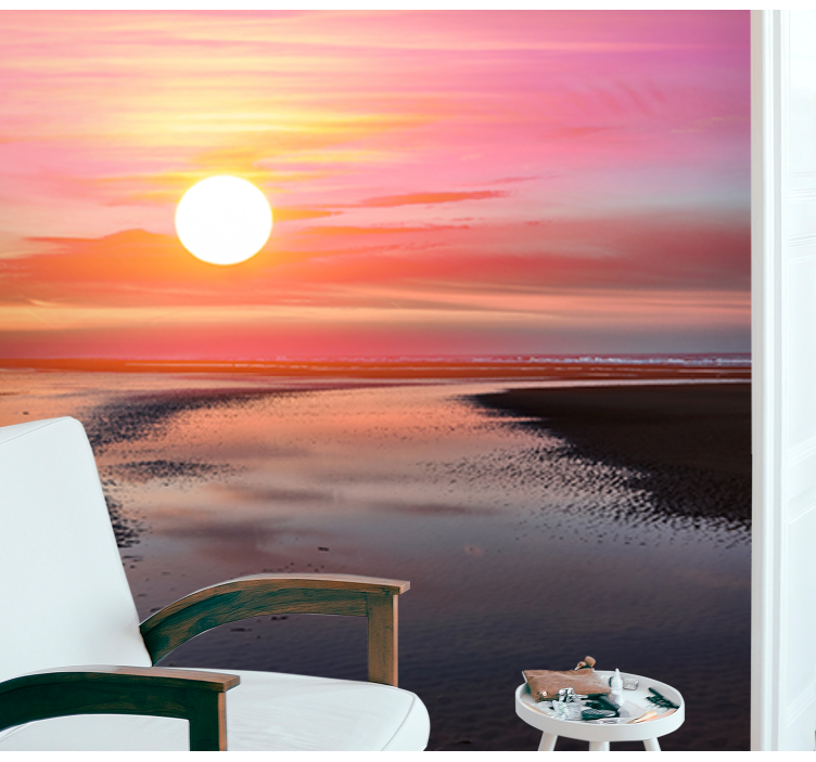 Polish seaside sunset under the sea mural - TenStickers