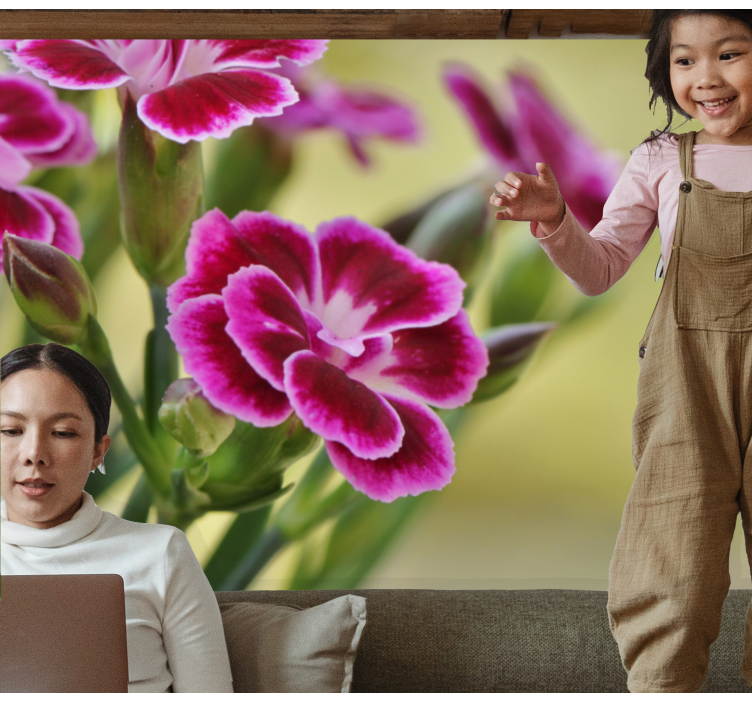 Poppy wall mural floral joy - TenStickers