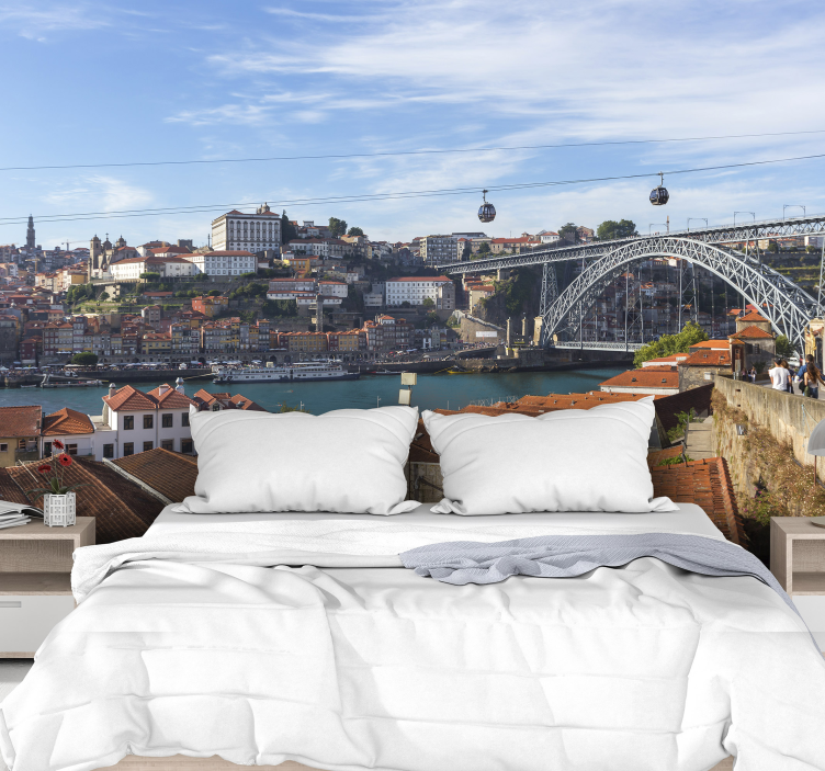 Porto Riverside View city wall mural - TenStickers