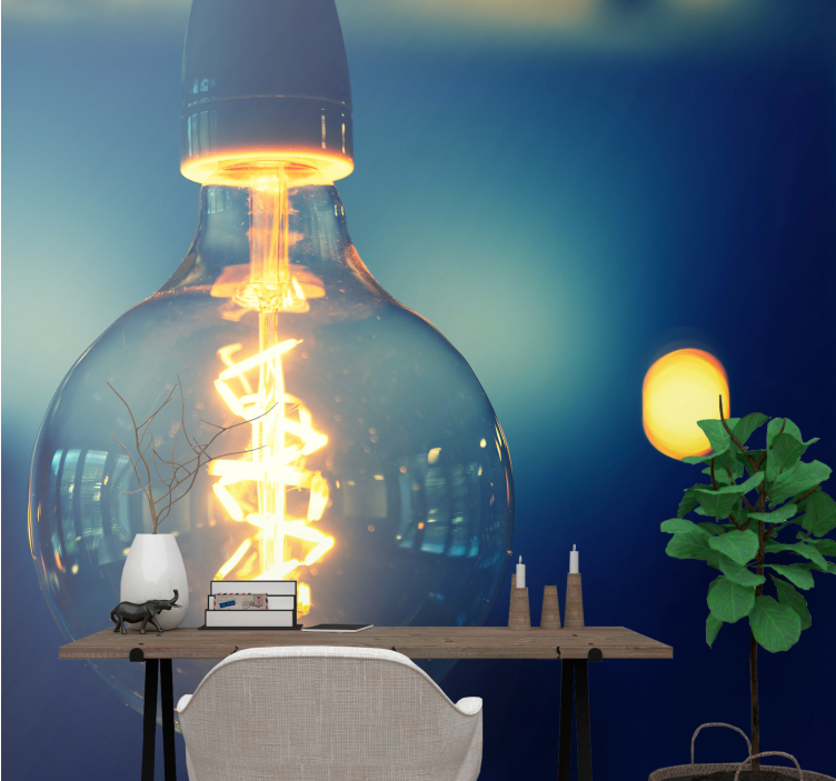 Quote wall mural elegant lighting design - TenStickers