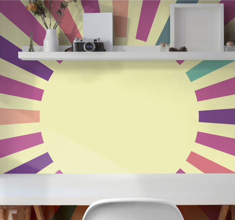 Radiant Sunburst Pattern abstract wall mural - TenStickers