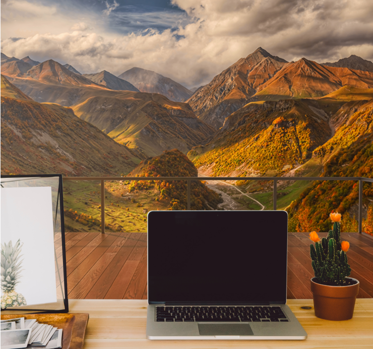 Regal mountain vista landscape wall mural - TenStickers