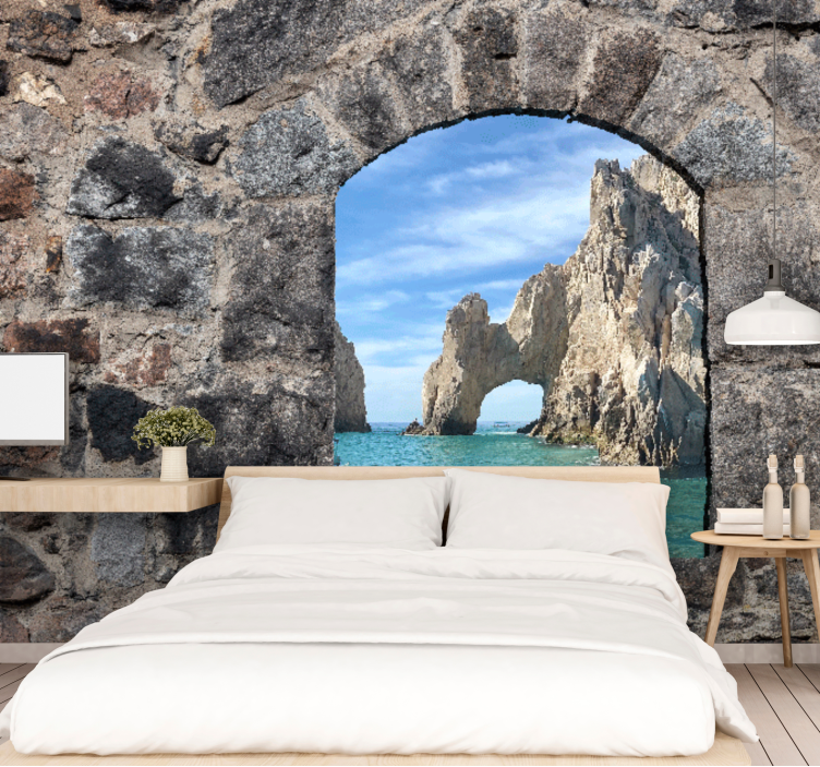 Rocky Arch View under the sea wall mural - TenStickers