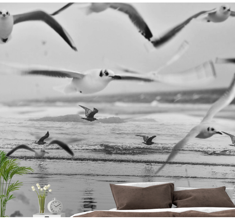 Seagulls Over Ocean animals wall mural - TenStickers