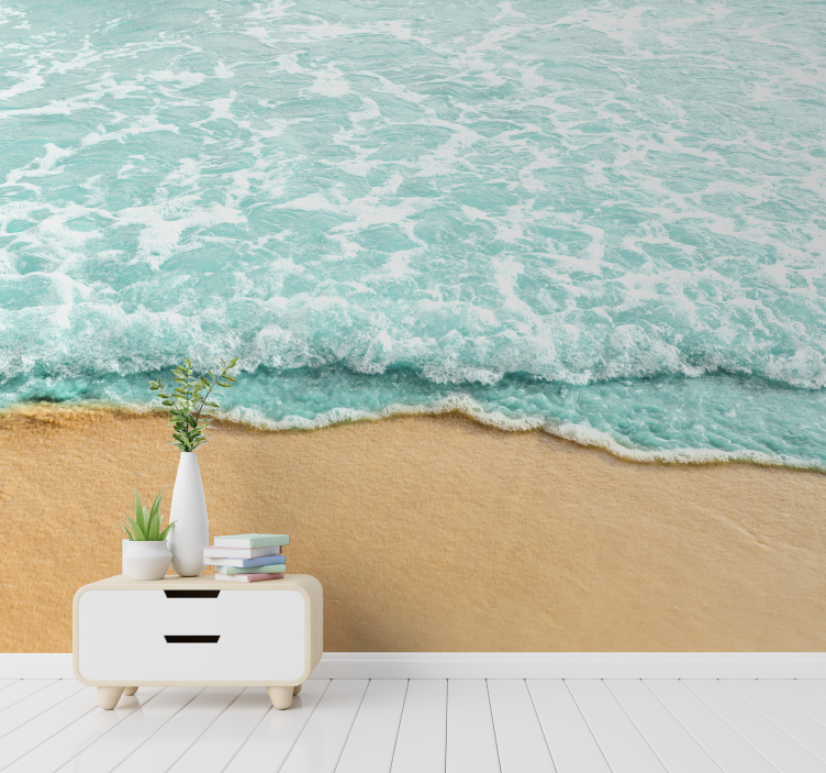 Serene Shoreline Scene under the sea wall mural - TenStickers