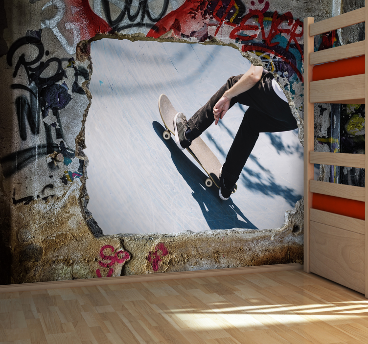 Skateboard Action graffiti wall mural - TenStickers