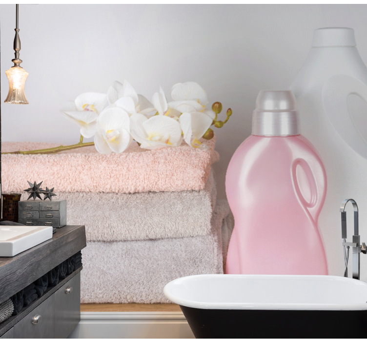 Soft Towels Arrangement wall mural bathroom - TenStickers