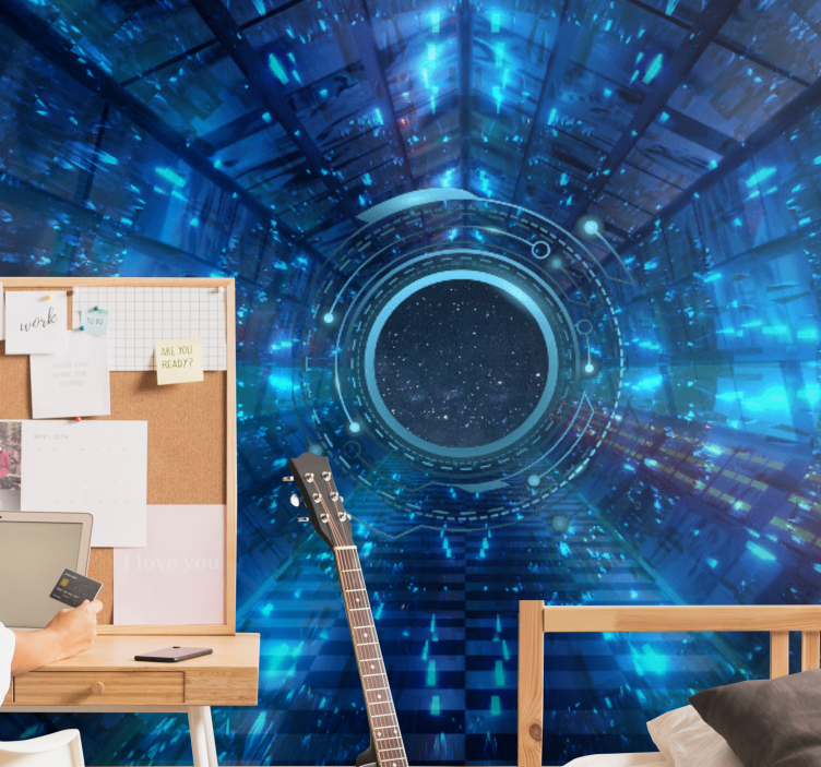 Space wall mural 3d cosmic gateway - TenStickers