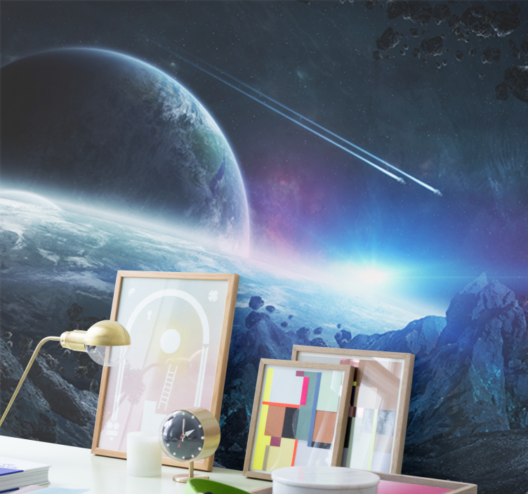 Space wall mural astral planetary landscape - TenStickers